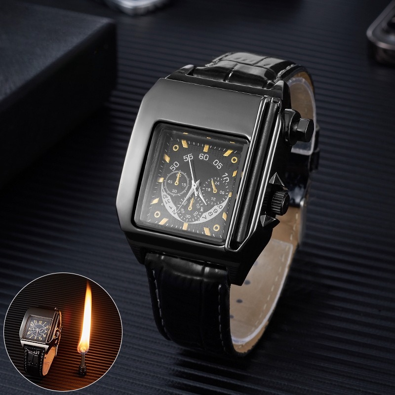 Electronics Gadgets For Gift - ولاعة إلكترونية معدنية بتصميم ساعة تدوم