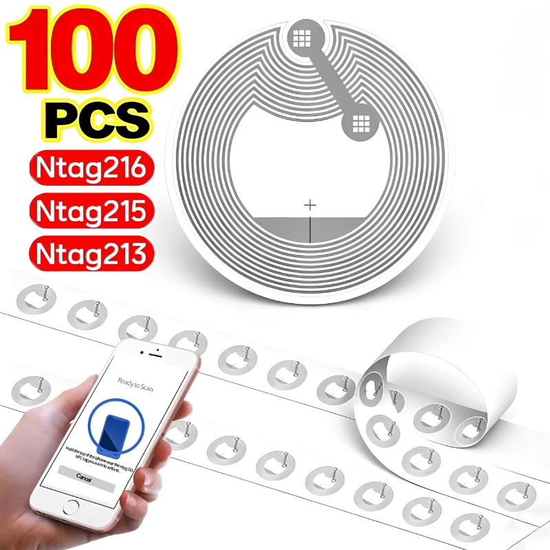 Nfc Tag Programmable - 100/5 قطع من ملصقات NFC اللاصقة