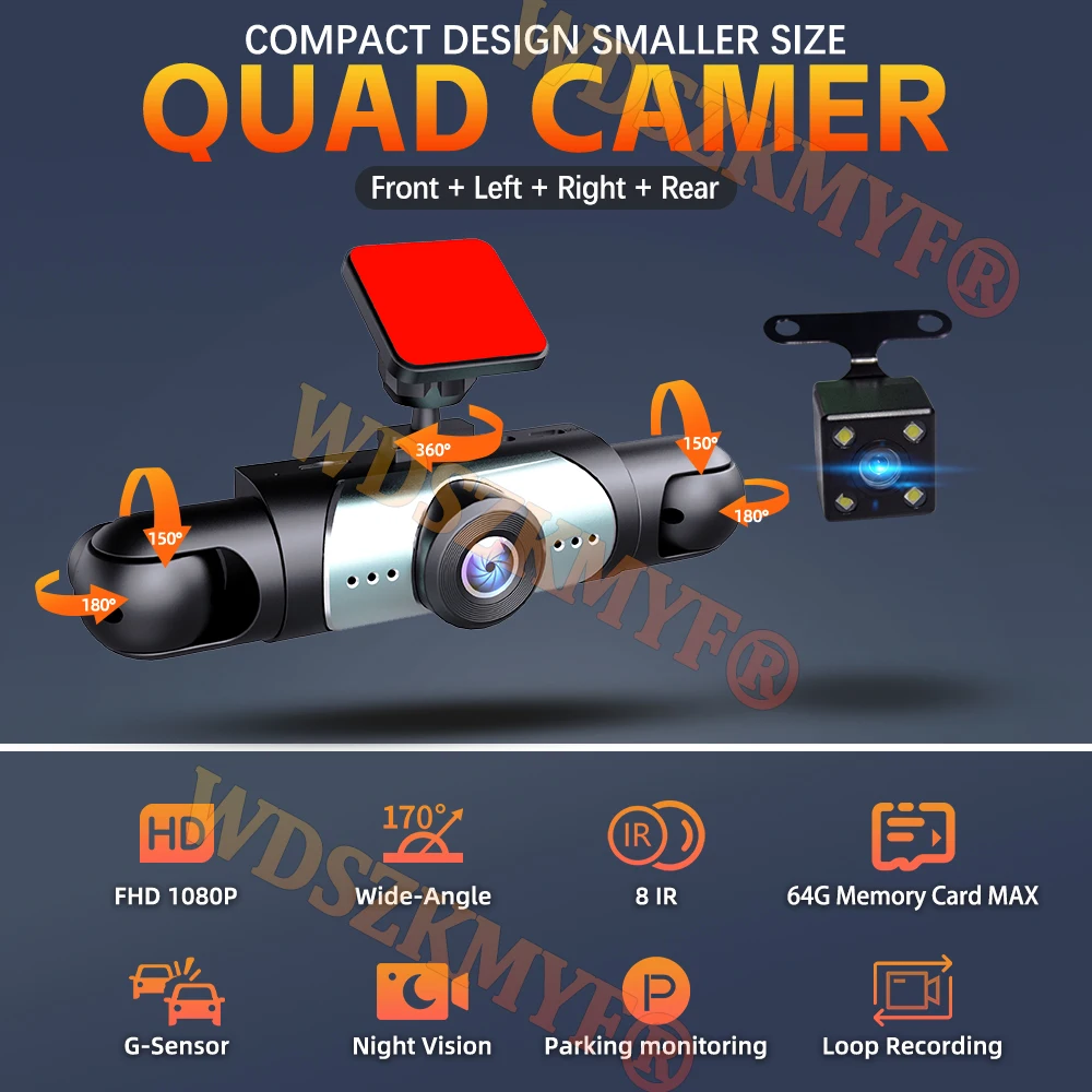 جديد 360 °   كاميرا سيارة بدقة - مراجعة Panoramic Dash Cam 360 وسعره
