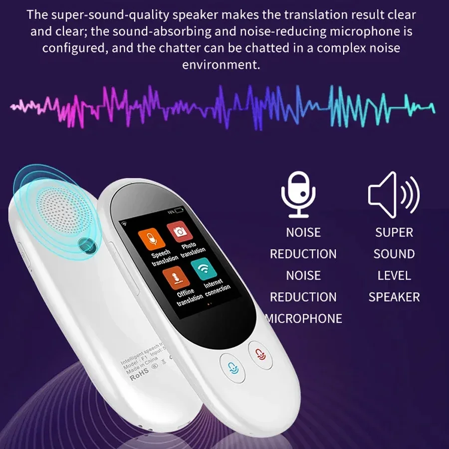 مترجم صوتي فوري ذكي F1 يعمل دو - مراجعة Portable Translator Device وسعره