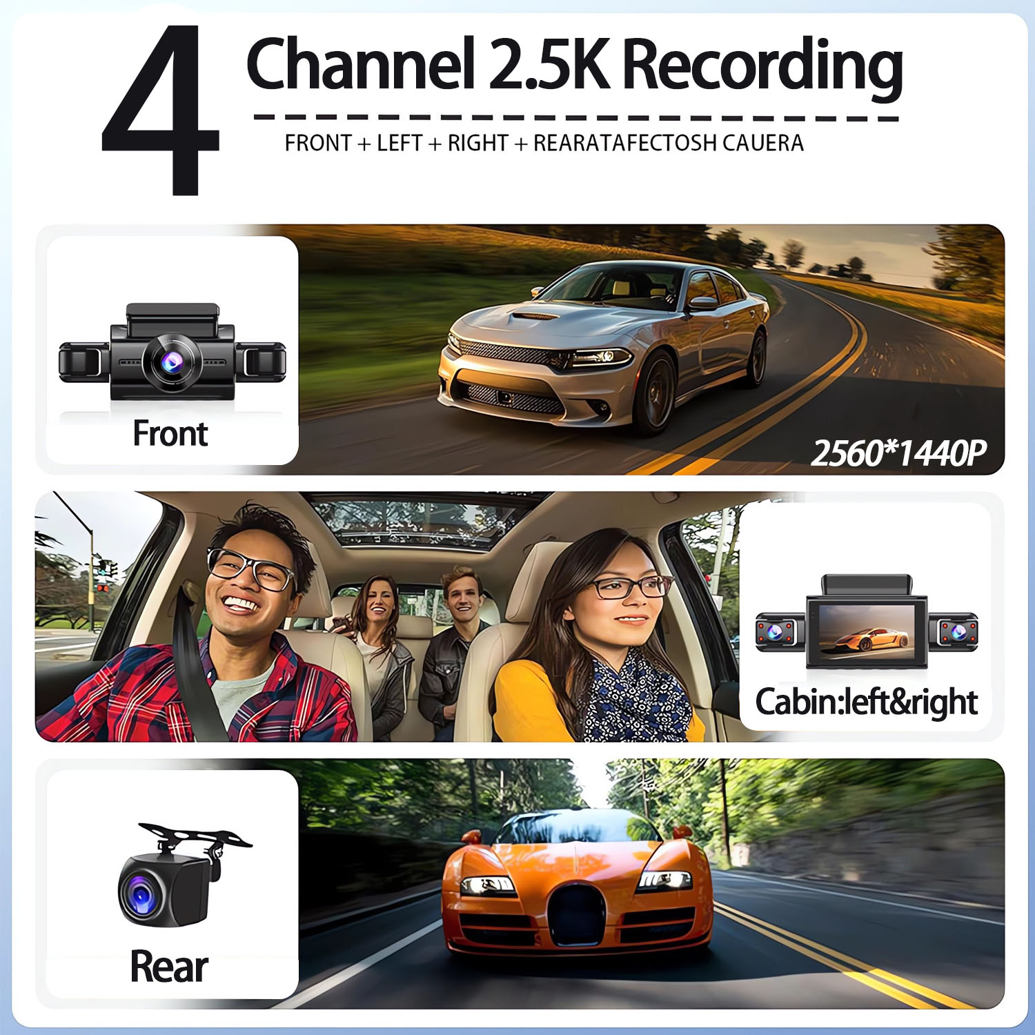 360 درجة 4 كاميرات داش كام سيا - مراجعة Panoramic Dash Cam 360 وسعره