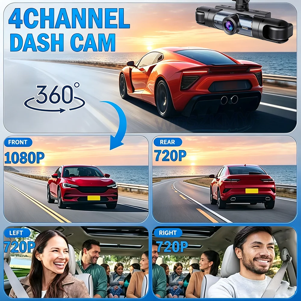 دقة عالية 1080 بكسل 3/4H 360 ° - مراجعة Panoramic Dash Cam 360 وسعره